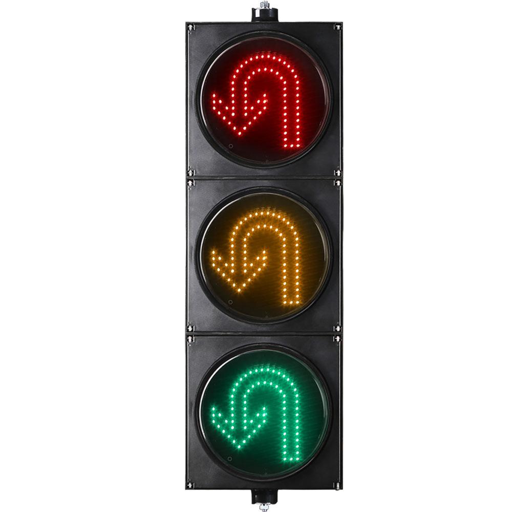 إشارة مرور منخفضة الطاقة حمراء/صفراء/خضراء للانعطاف