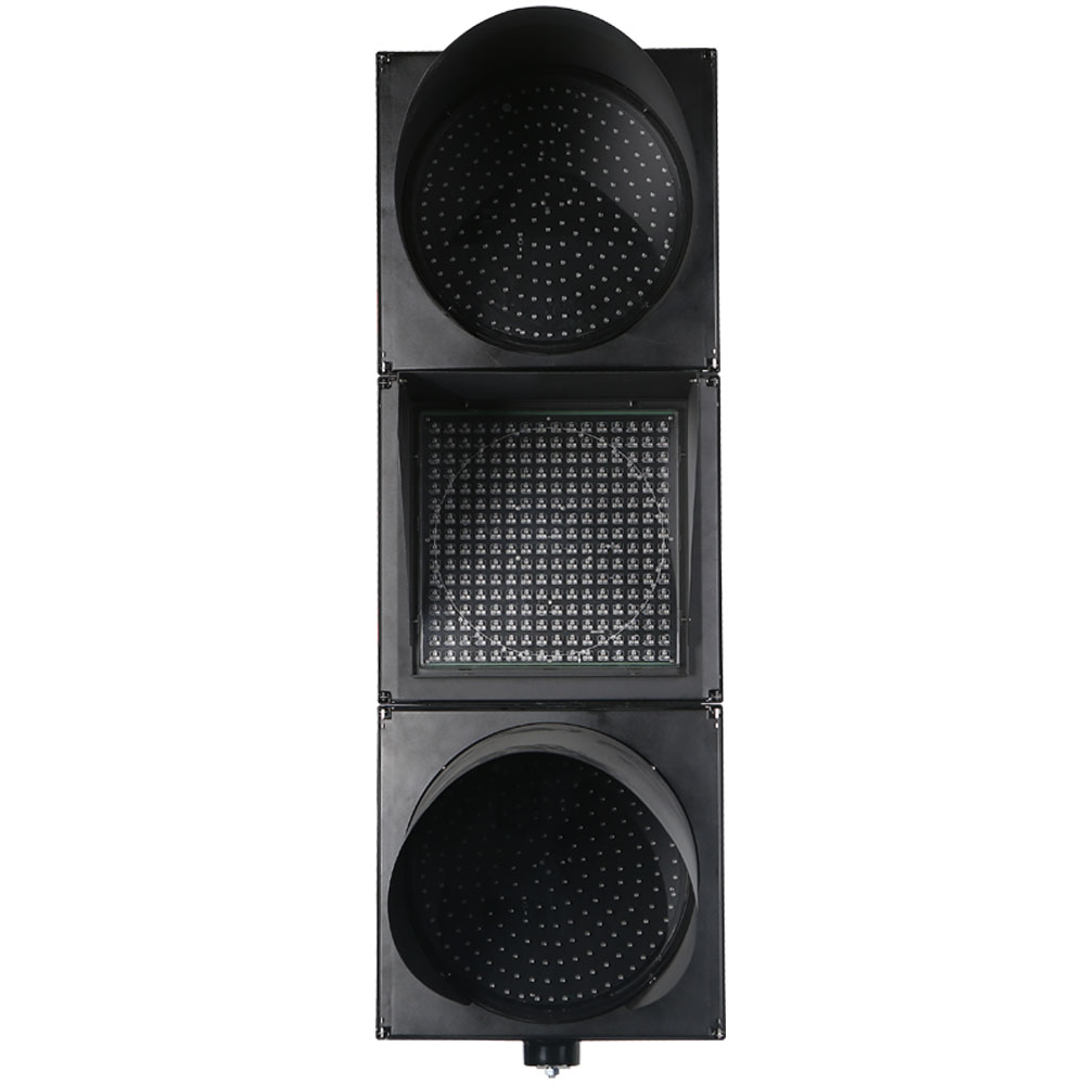 إشارة مرور كاملة منخفضة الطاقة باللون الأحمر/الأصفر/الأخضر مع عد تنازلي لمصفوفة النقاط